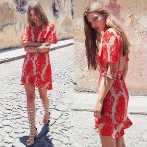 For love & lemons san macros mini dress red